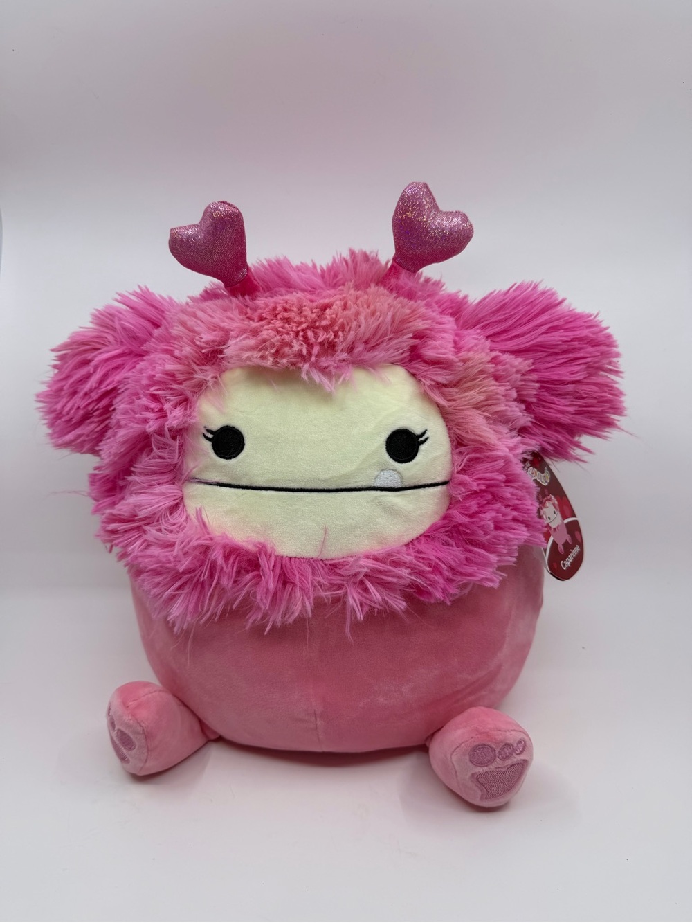 Squishmallows Caparinne Pink Bigfoot Valentine Hearts 12” Plush w/ Tags